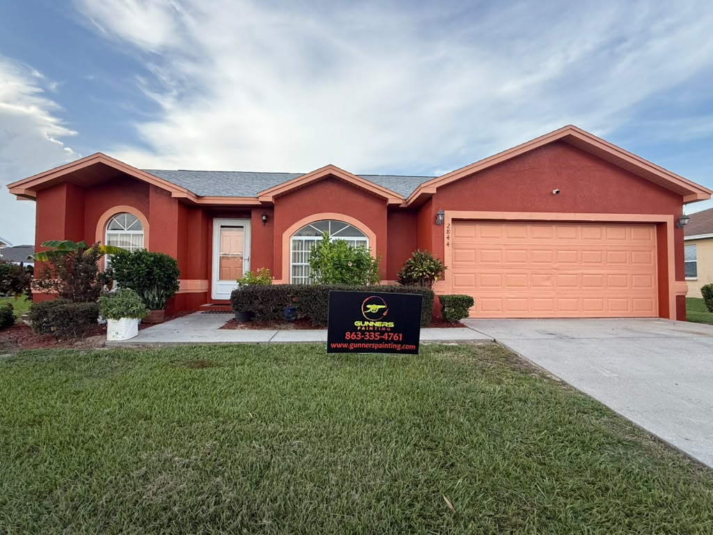Residential exterior repaint, terracotta and coral finish
